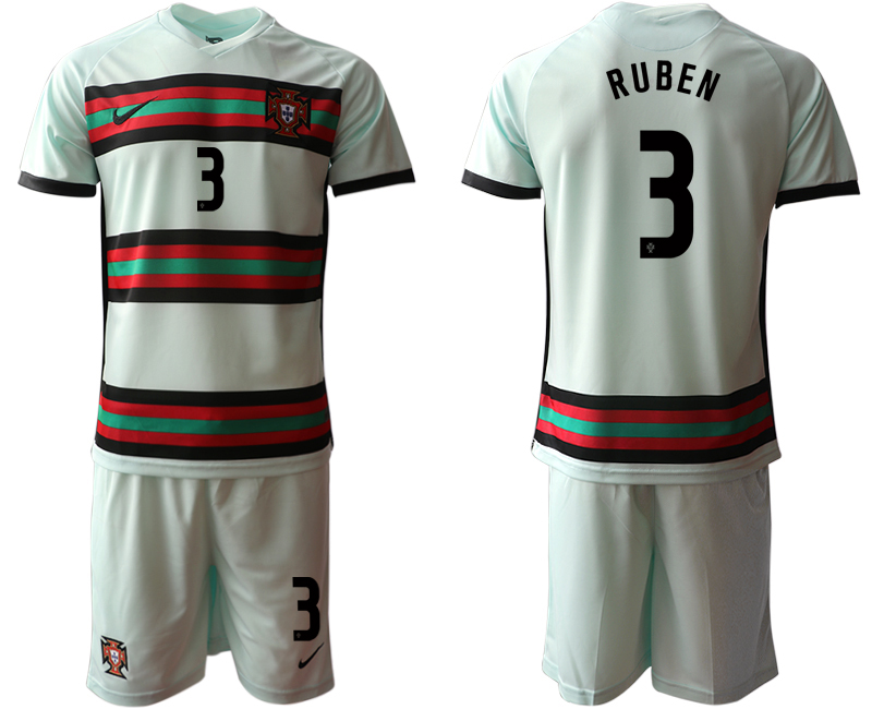 Men 2021 European Cup Portugal away grey #3 Soccer Jersey
